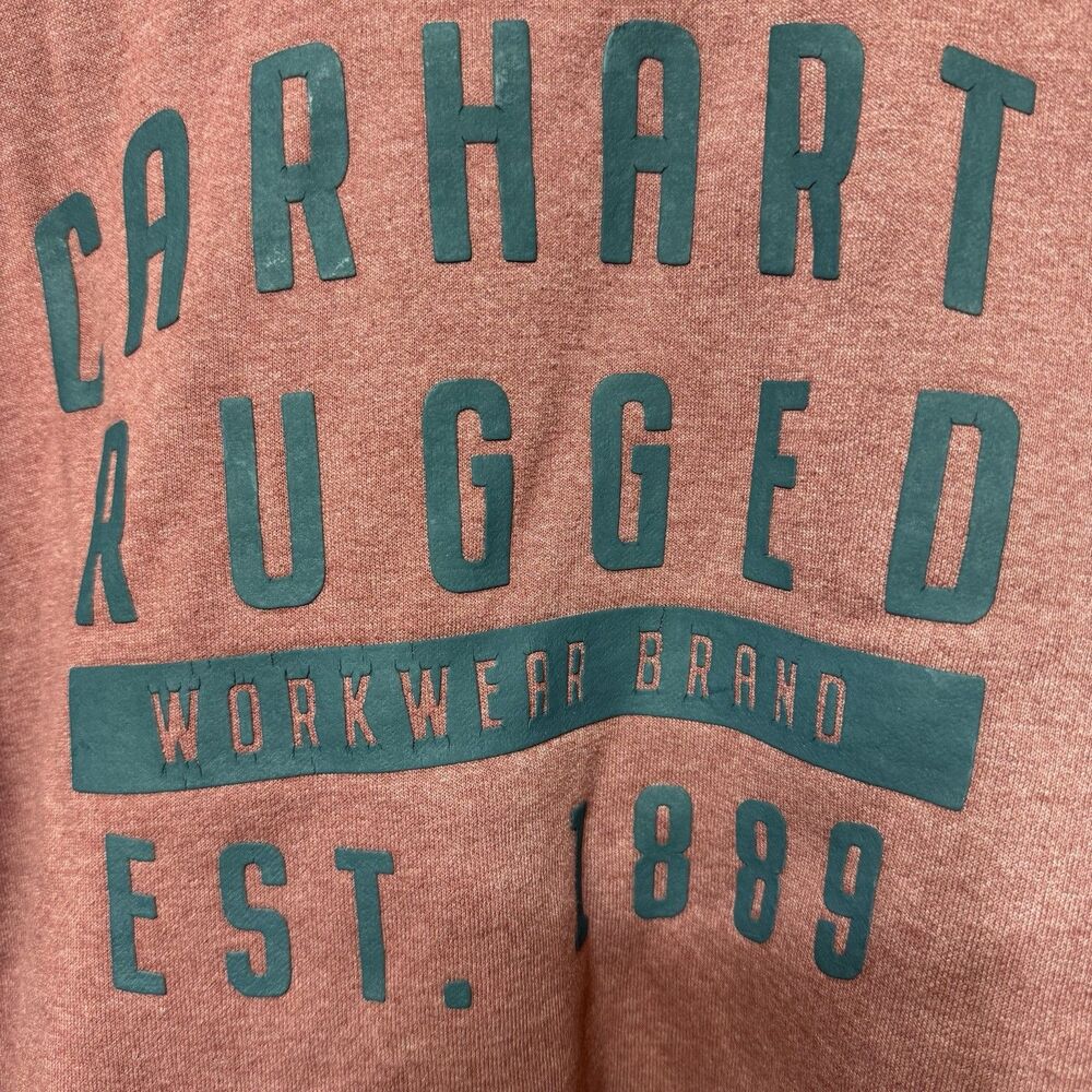 Carhartt Original Fit Hoodie Pull Over Mens Small Rugged Fullback Print Design - Picture 4 of 7